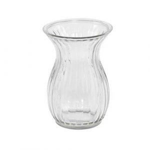 Klar vase til mindre buketter – højde: 17 cm – diameter: 12 cm
