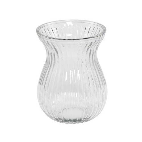 Klar vase til luksusbuketter/større buketter – højde: 19 cm – diameter: 14 cm