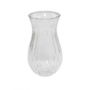 Klar vase til mellemhøje/høje buketter – højde: 23 cm – diameter: 12,5 cm